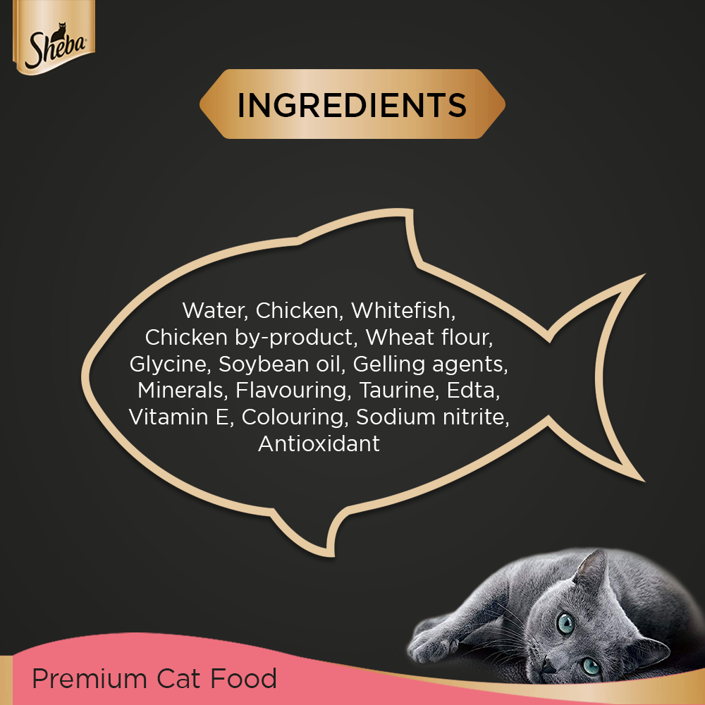 Sheba® Rich Premium Kitten (2-12 Months) Fine Wet Cat Food, Chicken Loaf (70g x 24) - 7
