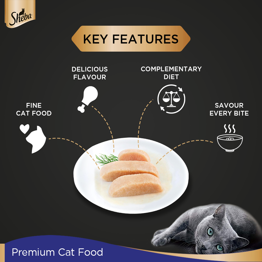 Sheba® Rich Premium Adult (+1 Year) Fine Wet Cat Food, Chicken Loaf (24 x 70g) - 4