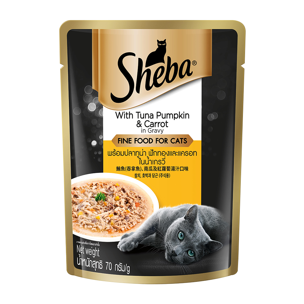 Sheba® Rich Premium Adult (+1 Year) Fine Wet Cat Food, Tuna Pumpkin & Carrot In Gravy (24 x 70g) - 1