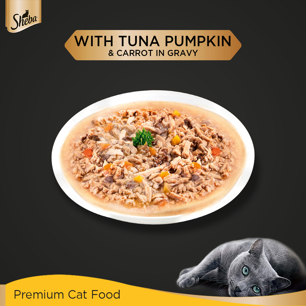 Sheba® Rich Premium Adult (+1 Year) Fine Wet Cat Food, Tuna Pumpkin & Carrot In Gravy (24 x 70g) - 3