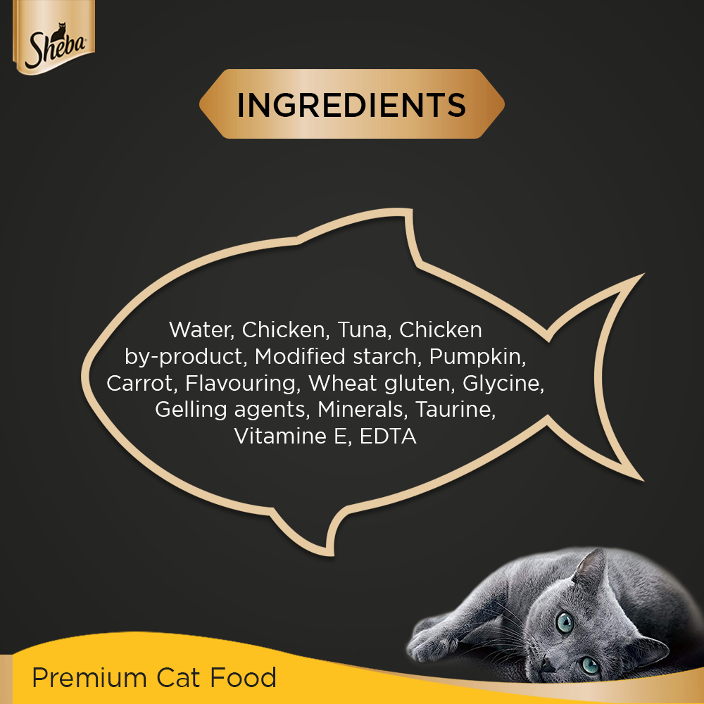 Sheba® Rich Premium Adult (+1 Year) Fine Wet Cat Food, Tuna Pumpkin & Carrot In Gravy (24 x 70g) - 7