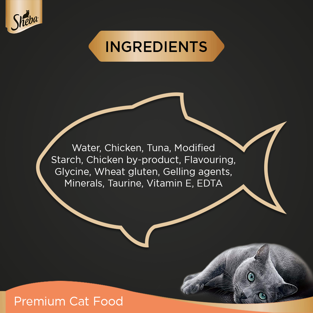 Sheba® Rich Premium Adult (+1 Year) Fine Wet Cat Food, Chicken With Tuna In Gravy (24 x 70g) - 7