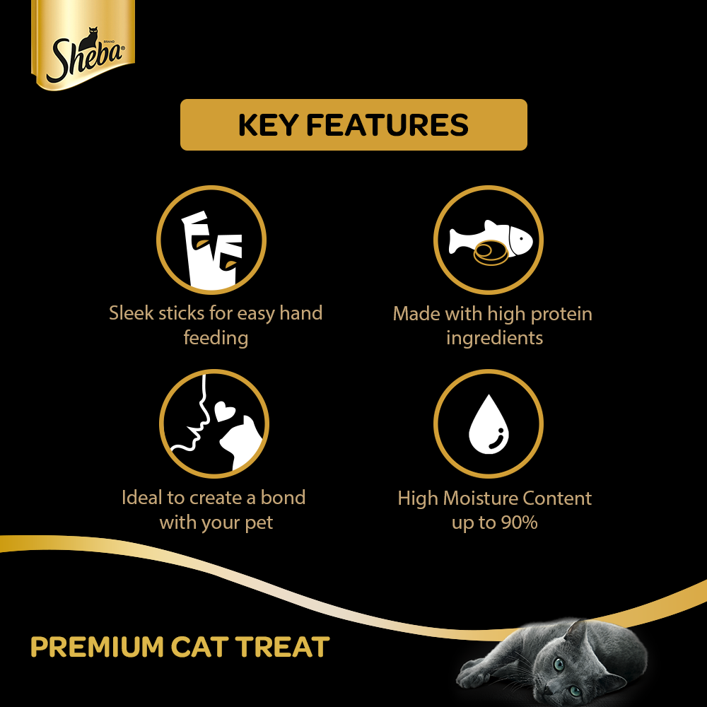 Sheba® Melty Premium Cat Stick Treat For All Life Stages, Tuna & Tuna-Seafood - 3