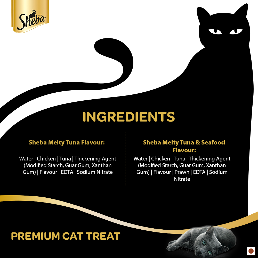 Sheba® Melty Premium Cat Stick Treat For All Life Stages, Tuna & Tuna-Seafood - 6