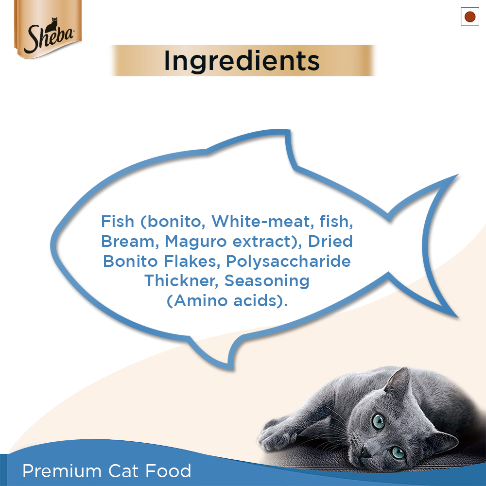 Sheba® Adult Rich Premium Wet Cat Food, Fish Mix (Maguro & Bream) (35g) - 7