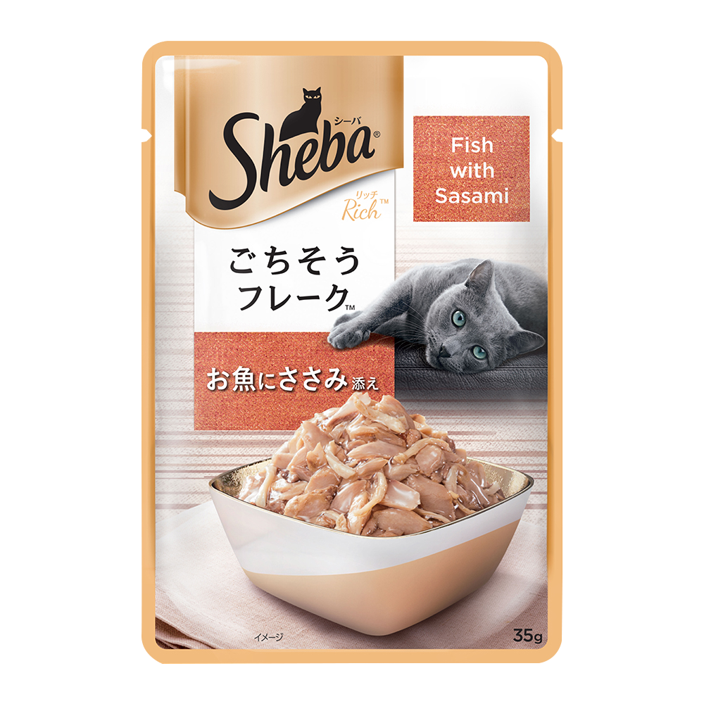 Sheba® Adult Rich Premium Wet Cat Food, Fish with Sasami (35g) - 1