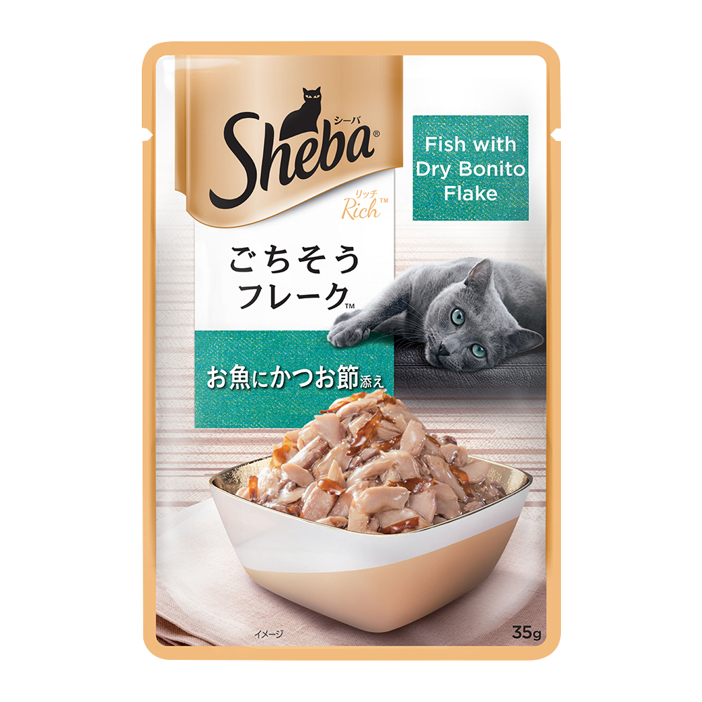 Sheba® Rich Premium Wet Adult Cat Food (Fish with Dry Bonito Flake) (35g) - 1